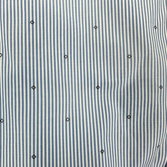 Peter Millar Pinstripe Cotton Long Sleeve Button Up Size Large Micro Diamond - Picture 3 of 4
